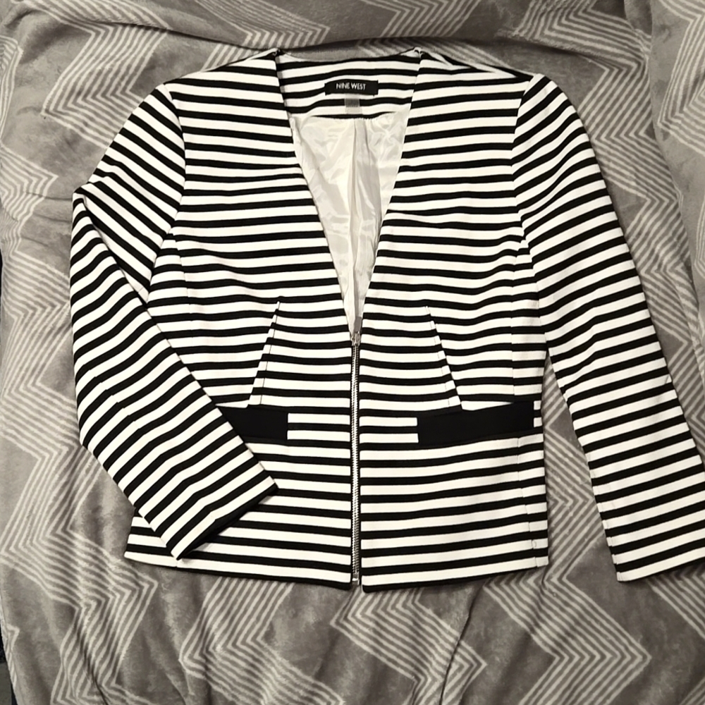 Nine West Striped Blazer